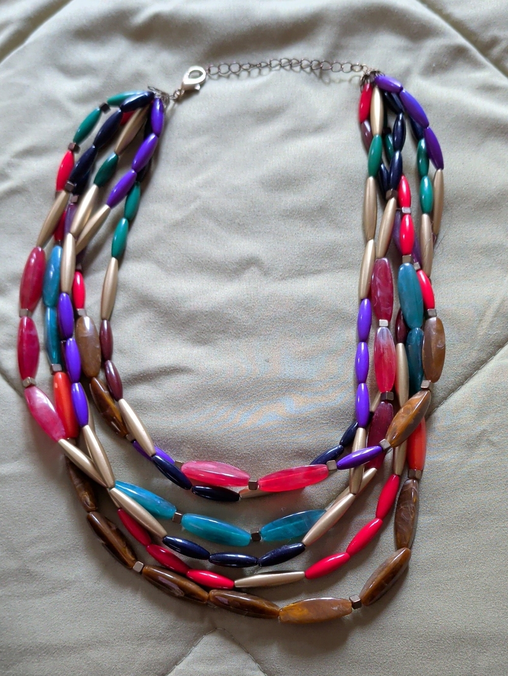 Multicolor Beaded Statement Necklace - Elegant Layered Women’s Jewelry